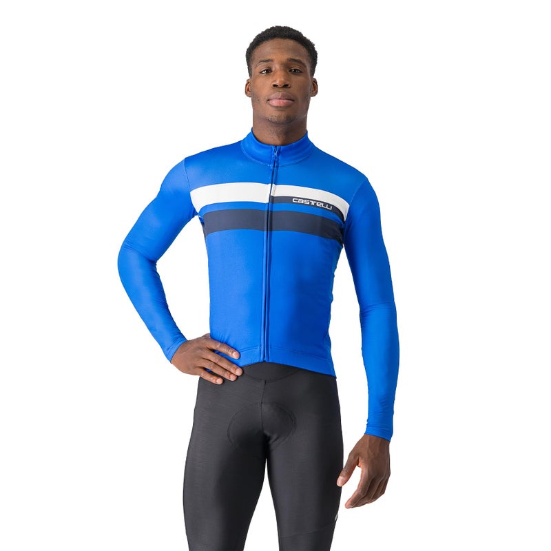 CASTELLI Lineare LongSleeve Jersey  Mens Azzurro ItaliaBelgian BlueWhite 3XL